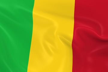 Waving Flag of Mali - 3D Render of the Malian Flag with Silky Texture