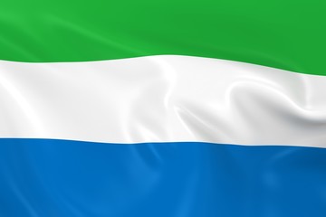 Waving Flag of Sierra Leone - 3D Render of the Sierra Leonean Flag with Silky Texture