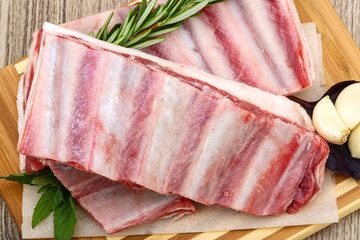 Raw lamb ribs