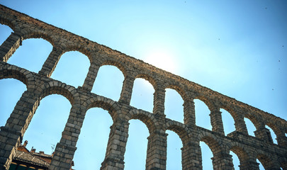 Fototapeta premium The famous ancient aqueduct in Segovia, Spain