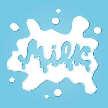 Milk on blue background