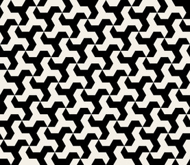 Vector Seamless Black and White Hexagonal Triangle Shape Pattern