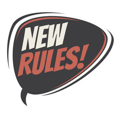 new rules retro speech bubble