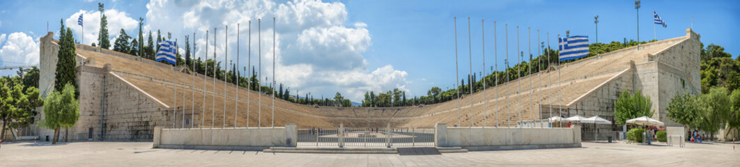 Panoramic View of Panathenaic stadium or kallimarmaro in Athens