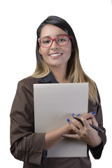 Young Business Woman Holding Papers