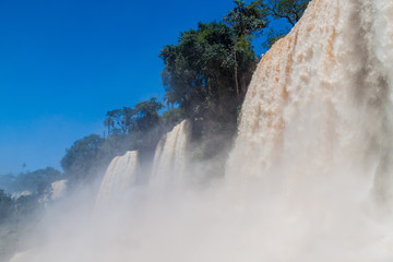 Iguacu (Iguazu) falls on a border of Brazil and Argentina