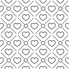 Hearts stripped geometric seamless pattern.