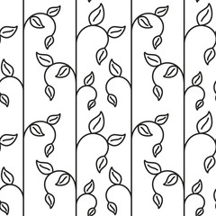 Sprout leaf lines seamless pattern.