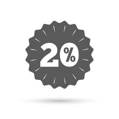 20 percent discount sign icon. Sale symbol.