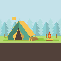  Vector camping concept