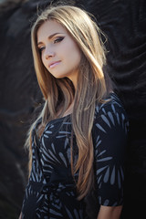 portrait of sexy woman on the street 