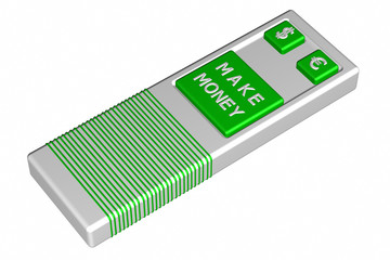 Concept: Control panel with word make money