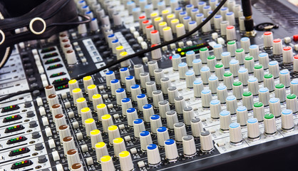 Fototapeta premium sound music mixer control panel
