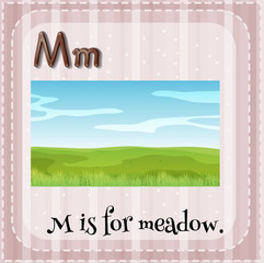 Flashcard letter M is for meadow