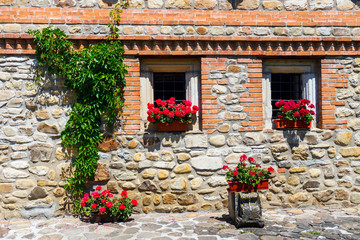 Fototapeta na wymiar The Moldovita Monastery is a Romanian Orthodox monastery situated in the commune of Vatra Moldovitei, Suceava County, Moldavia, Romania