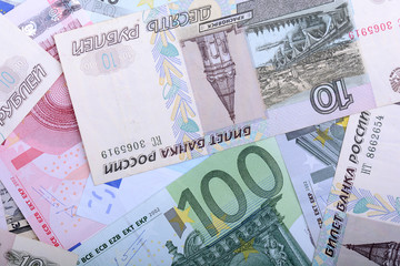 Dollars, euros, russian roubles - Money of the world