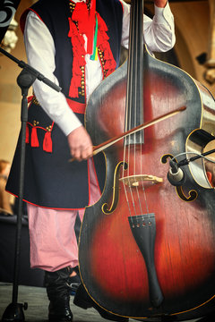 folk musician with contrabass