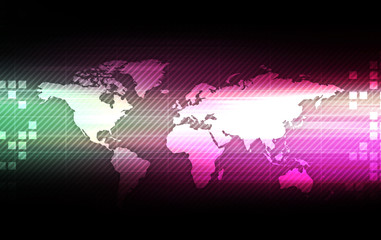 world map technology background