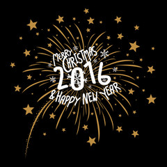 Fototapeta na wymiar Firework design for christmas and new year 2016