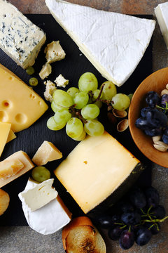 mix cheeses and fruits