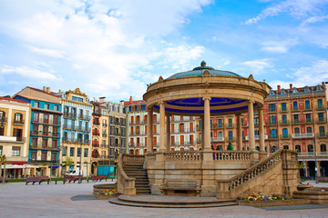 Fototapeta na wymiar Pamplona Navarra Spain plaza del Castillo square
