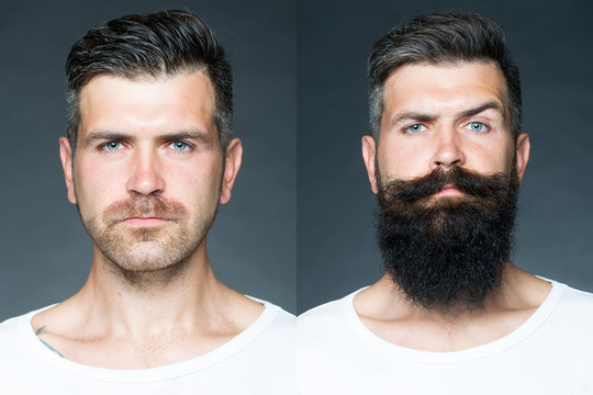 Two merged images of one man