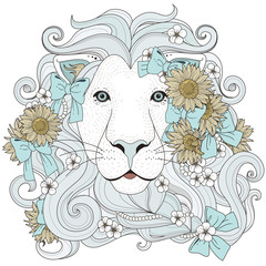 lovely lion coloring page