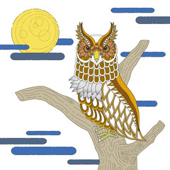 lovely owl coloring page