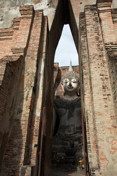 Lord Buddha image was respectfully engaged placed at Wat (temple) Srichum that was built about 700 years ago. The temple is part of the Sukhothai Historical Park, which is now a World Heritage site.