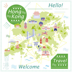 Hong Kong travel map