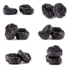 Prunes on a white background