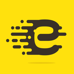 E letter logo design template.