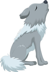 Obraz premium Wolf howling cartoon