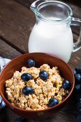 Oatmeal with grapes, healthy breakfast