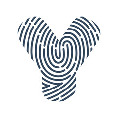 Y letter line logo. Vector fingerprint design.