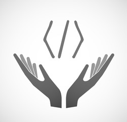 Two hands offering a code sign