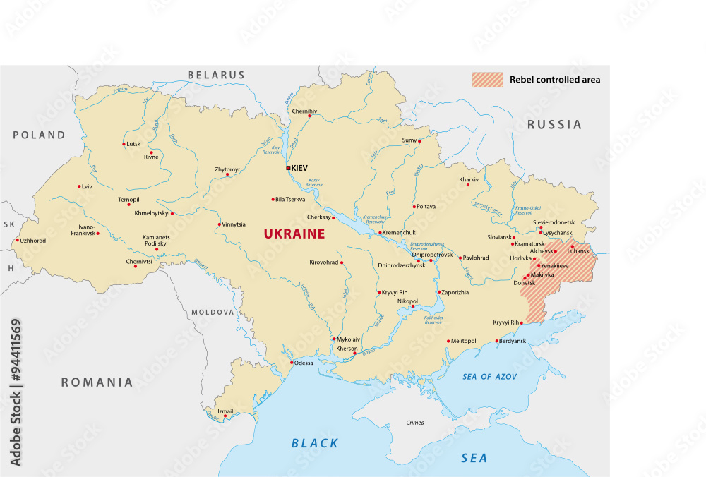 Wall mural ukraine rebel controlled area map