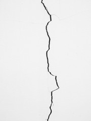 Cracked concrete wall a long way