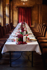 table set for wedding or another catered event dinner