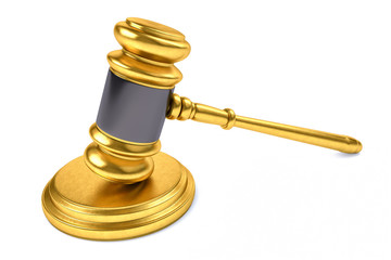 3D Law or Judge Concept Hammer.