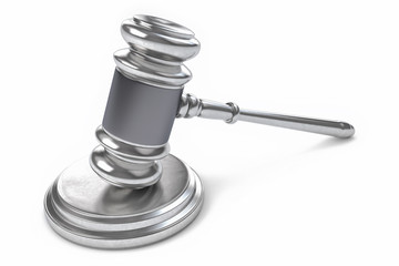 3D Law or Judge Concept Hammer.