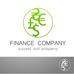 financial company dollar euro sign logo