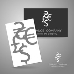 financial company dollar euro sign logo