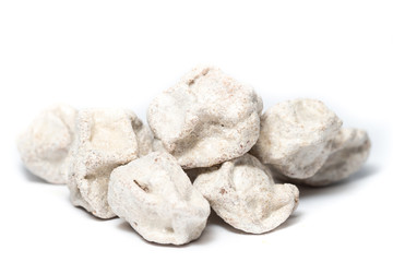 Dried Plum Salted on White background