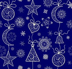 Ornate xmas wallpaper with golden lacy pattern