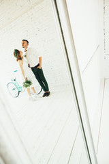 wedding with a bicycle