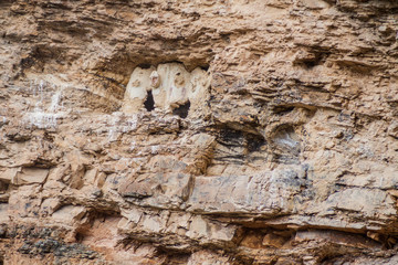 Sarcophagi of Karajia, funerary site of Chachapoyas culture in northern Peru