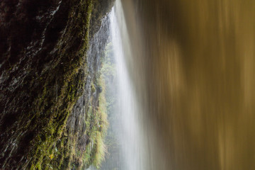 Pailon del Diablo (Devil's Cauldron) waterfall as viewed from behind, Ecuador