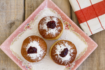 Sufganiot, Donuts. A traditional jewish Hanukah dessert
