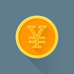 vector flat abstract japanese yen symbol illustration icon.